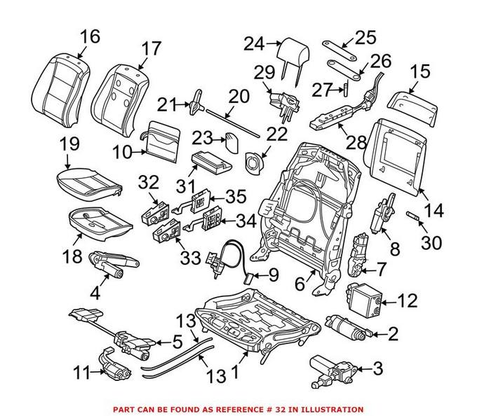 BMW Power Seat Switch = Driver Side 61316918380